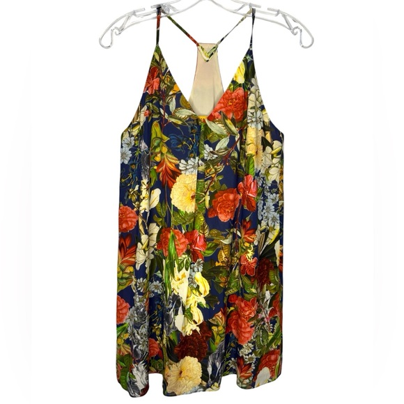 Alice + Olivia Dresses & Skirts - Alice + Olivia Fierra Silk Floral Mini Slip Dress Y-Back Size Small
